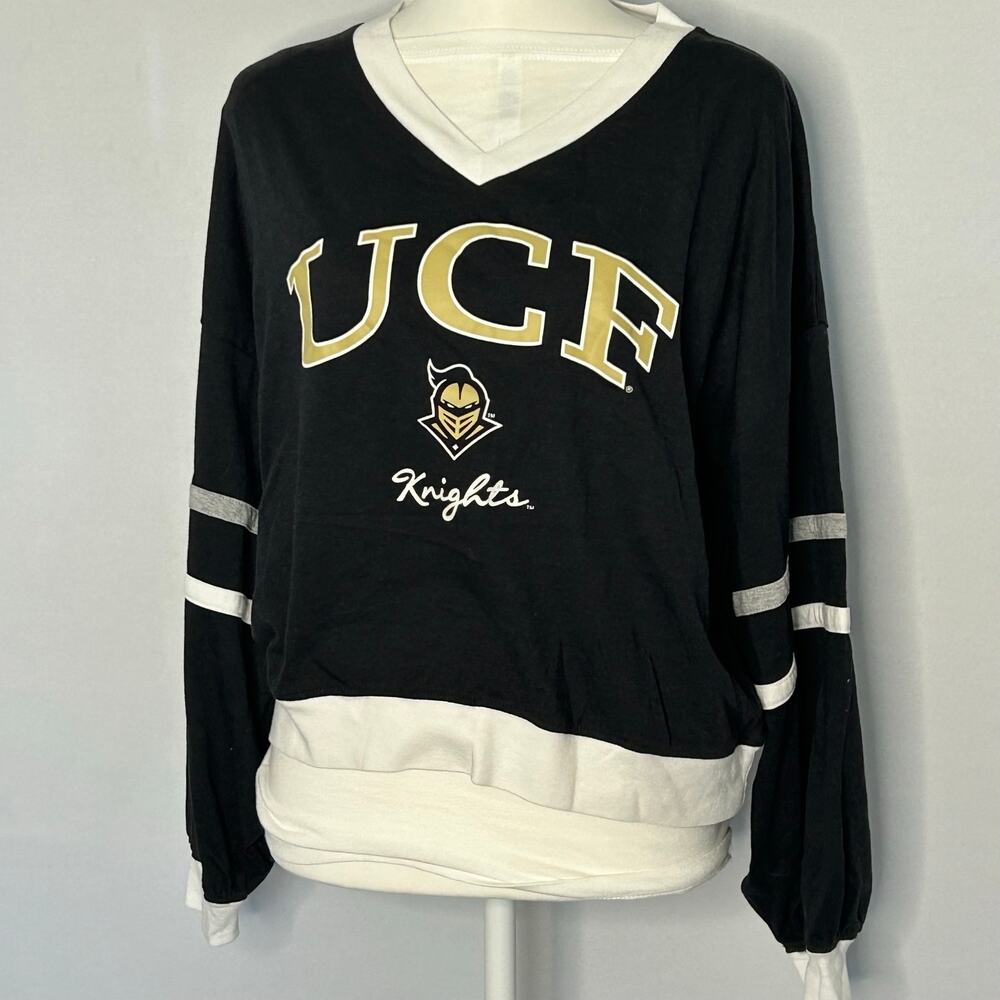 UCF Knights womens Medium 8/10 Long Sleeve Spirit Jersey Black Gold